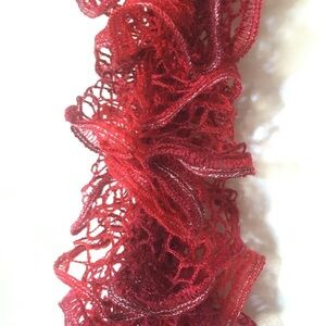 Handmade Crocheted Scarf red